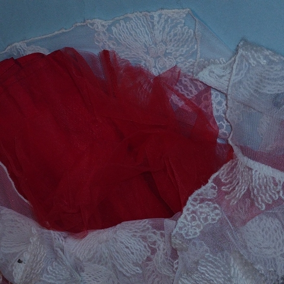 4T Magpie & Mable Layered Floral Embroidered Dress with Red Lining - Picture 6 of 6